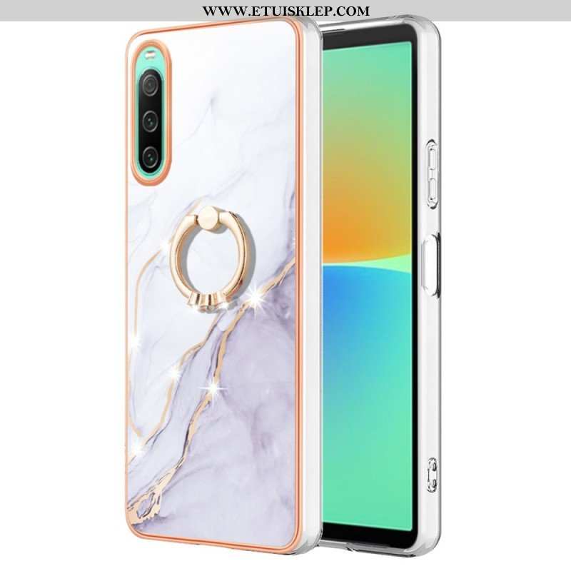 Etui do Sony Xperia 10 IV Marmur Ze Wspornikiem Pierścienia